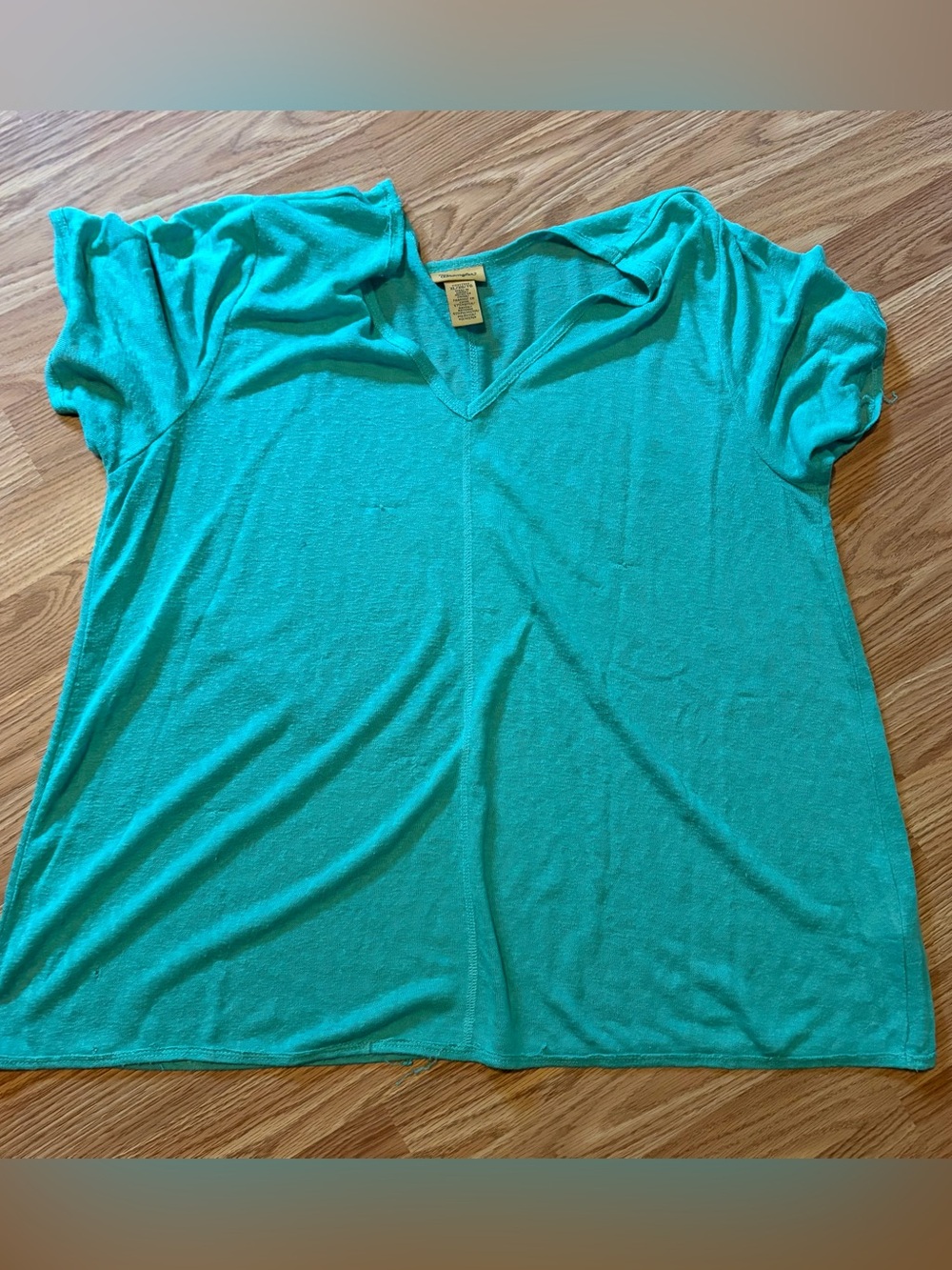 Wrangler Teal Short Sleeve V-Neck Top